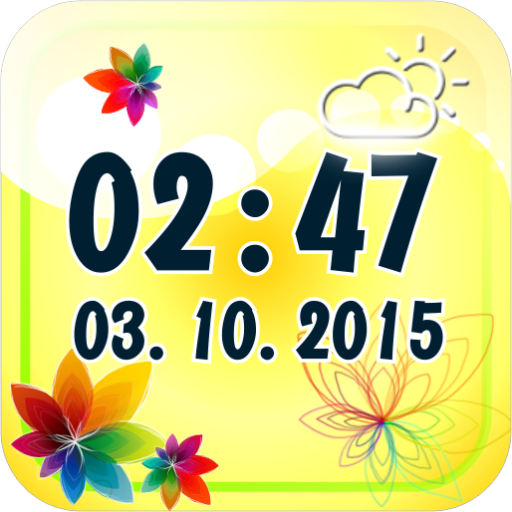 Flower Digital Weather Clock