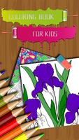 रंग पुस्तक फूल बच्चों के लिए पोस्टर