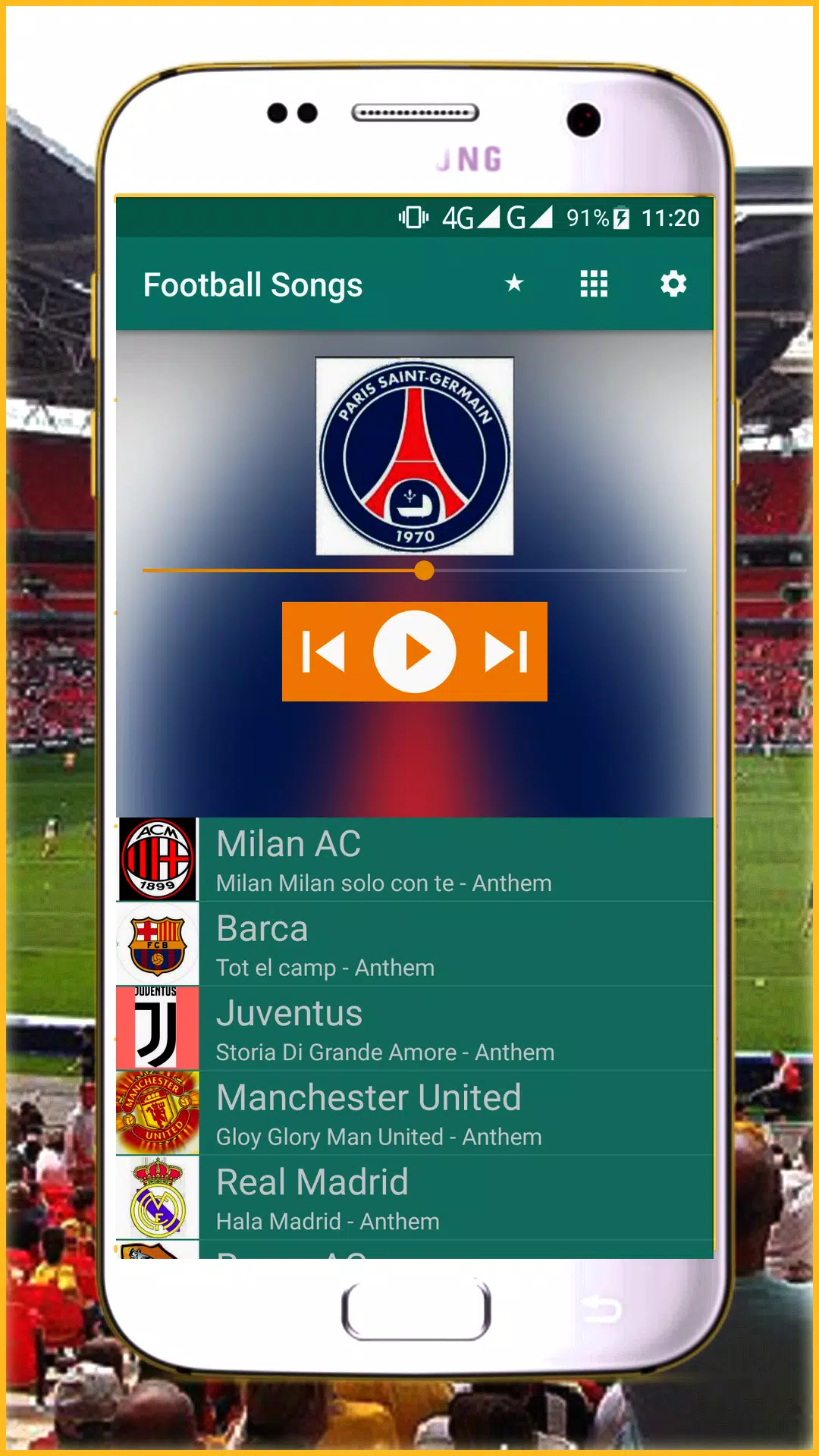 Hymnes et Chansons de Clubs de Football APK pour Android Télécharger