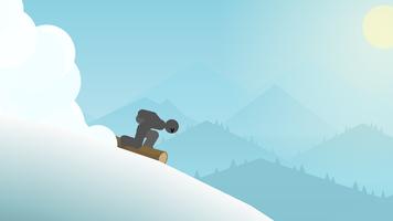 Stickman Snowboard Affiche