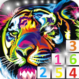 Glitter color by number icon