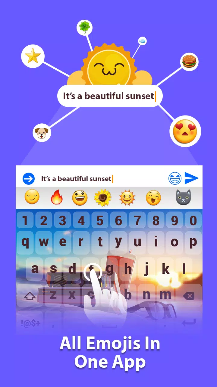 🌅 Coucher De Soleil Plage Clavier Emoji 🌅 APK pour Android Télécharger