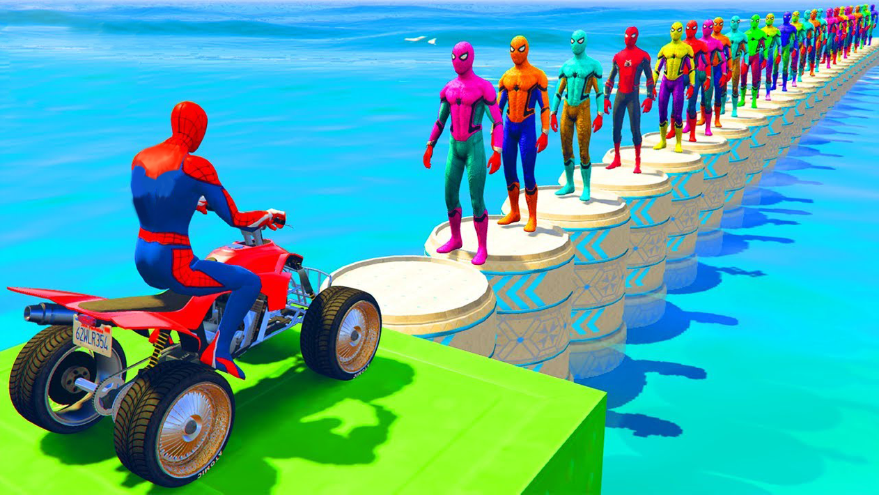 ATV Quads Bike Spider Superheroes Stunts Racing 3D screenshot 8