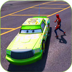 Superhero Ultimate Cars Highway lightning Racing أيقونة