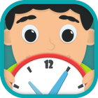 Kids learn to tell time- clock icon