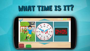 孩子學習，告訴自由時間.  好奇的孩子和時鐘 - 遊戲時間 截圖 2