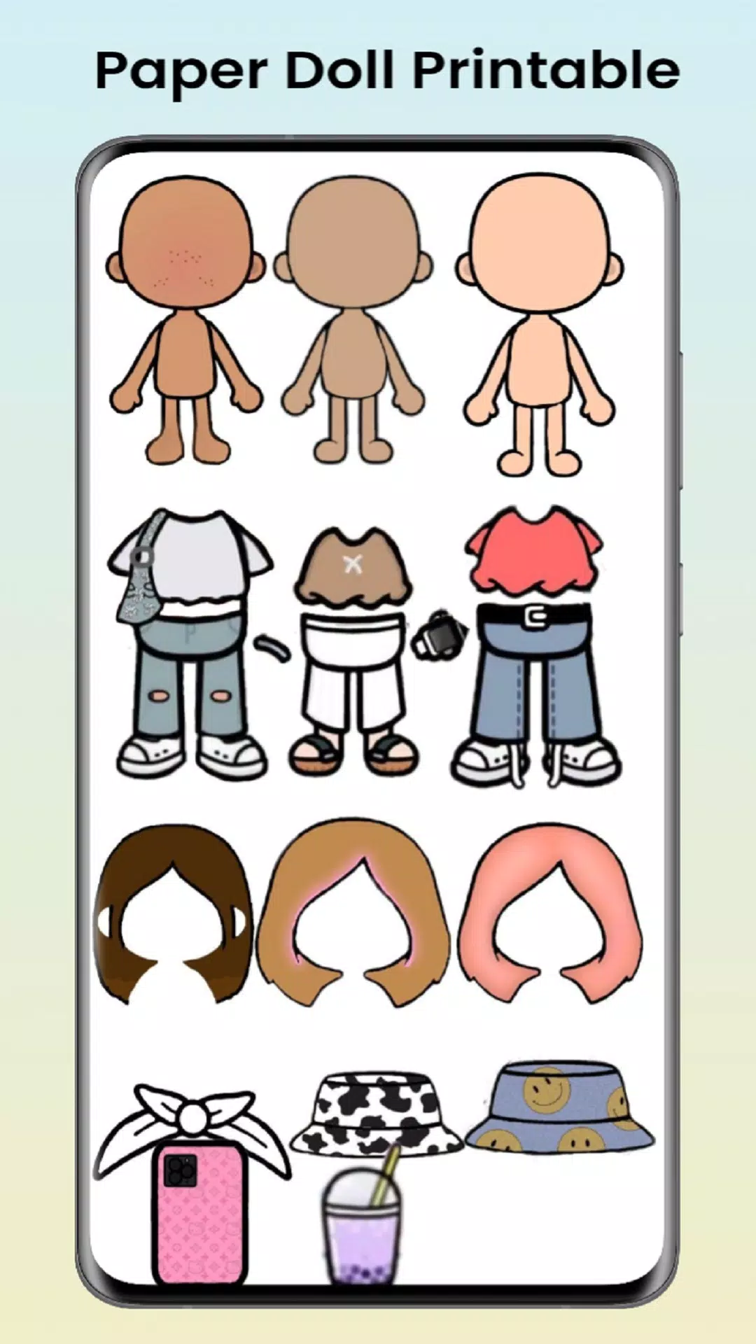 Toca boca  Free printable paper dolls, Paper doll template, Paper