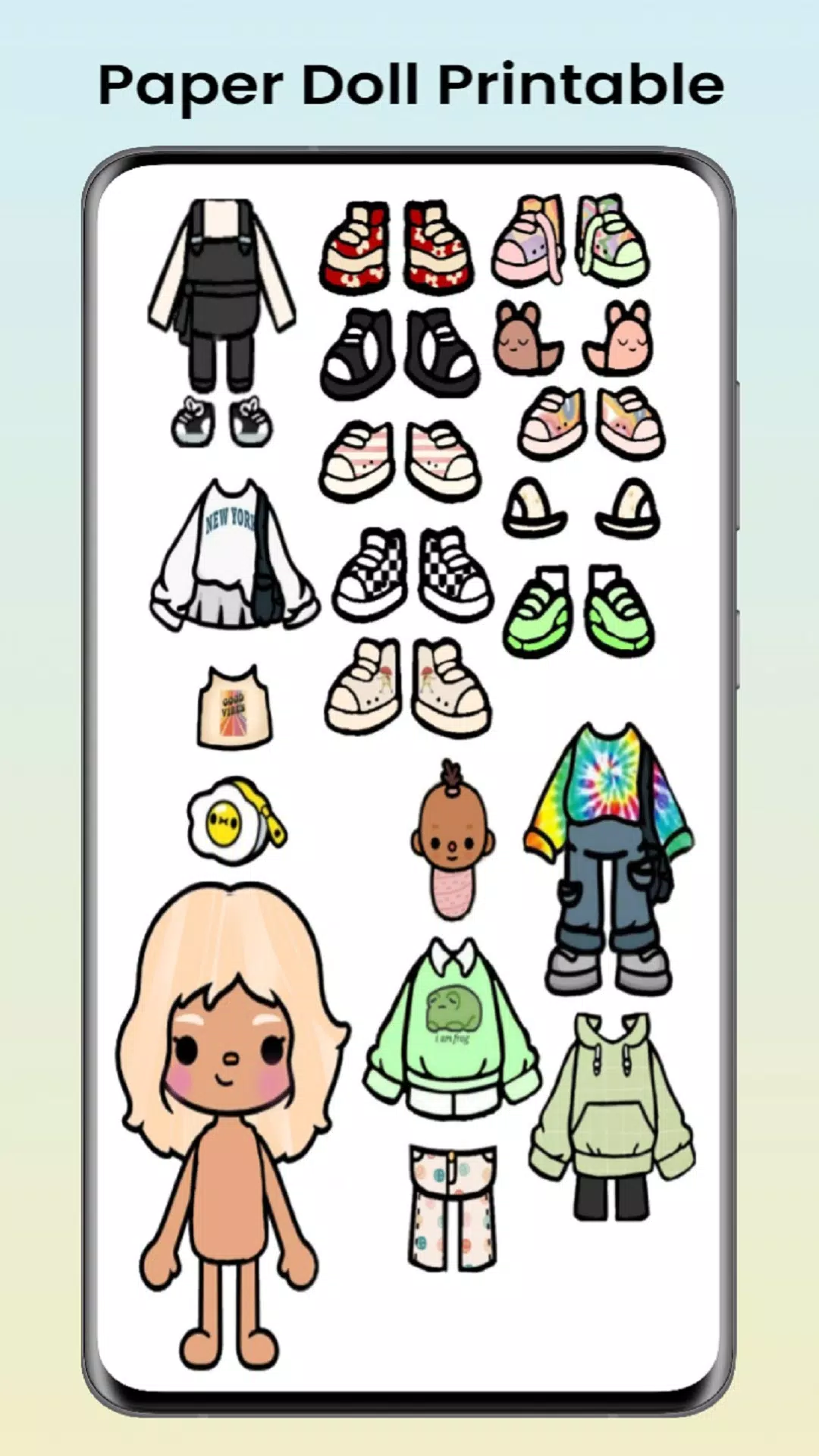 Toca boca  Free printable paper dolls, Paper doll template, Paper