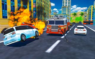 Flying Robot Fire Truck Game Affiche