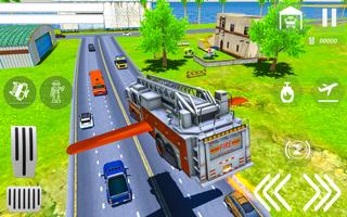 Flying Robot Fire Truck Game screenshot 1