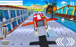 Flying Robot Fire Truck Game 스크린샷 2