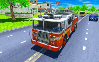 Flying Robot Fire Truck Game 스크린샷 3