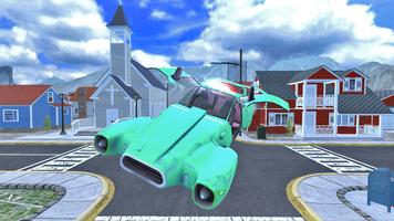 Simulación de coche volador Poster
