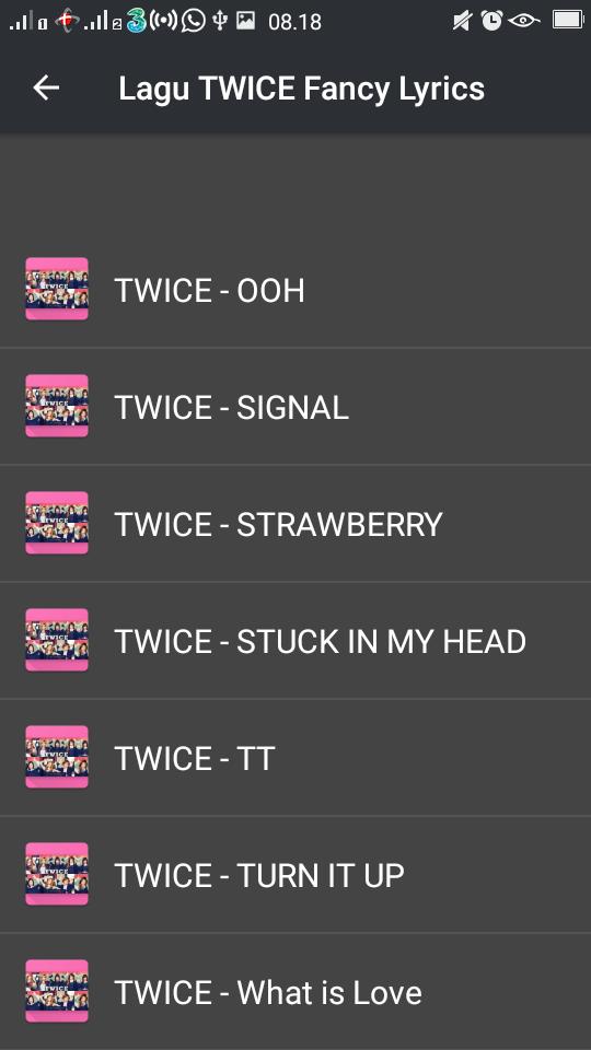 The description of Lagu TWICE 'Fancy' Lyrics App.