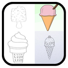 Comment dessiner la crème glacée étape par étape icône