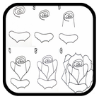 comment dessiner des roses étape par étape icône