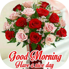 Good Morning Flowers GIF With Messages icône
