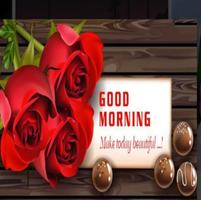 Good Morning Flowers GIF With Messages Affiche