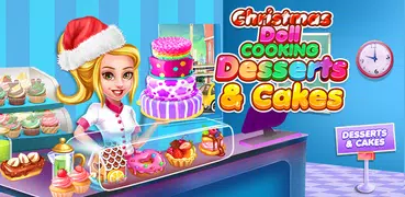 Christmas Doll Cooking Cakes