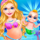 Mermaid newborn babyshower आइकन