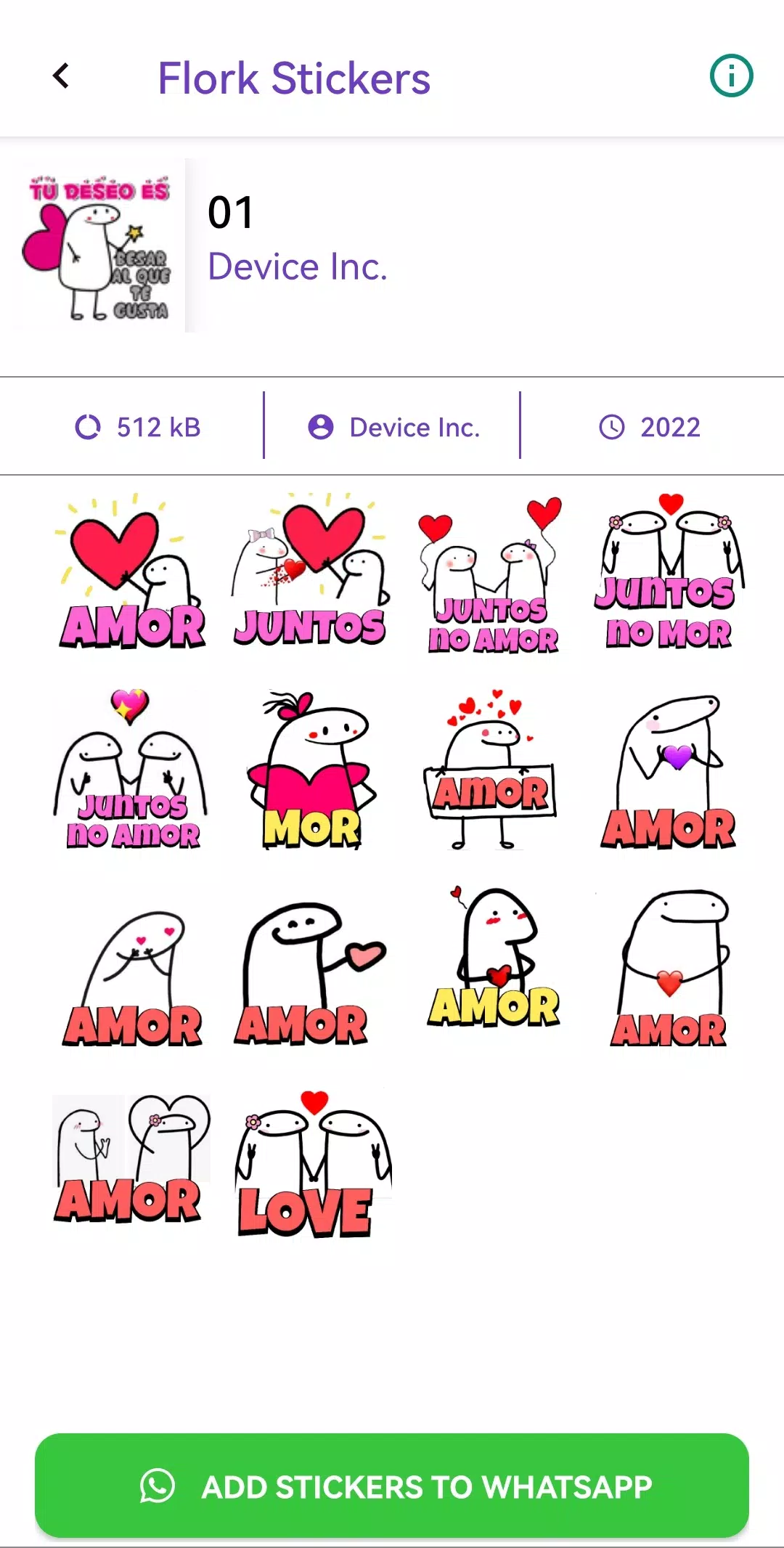 Set stickers flork meme Love 1 | Magnet