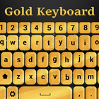 Gold Keyboard Themes: Golden Keypad with Emojis آئیکن