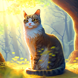 ネコとマネキと森の中