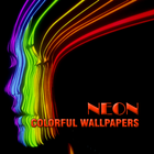 Papier peint coloré néon icône