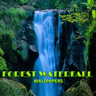 Papier peint forêt cascade icône