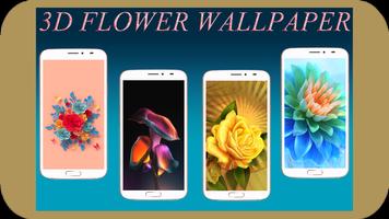 3D Flower Wallpaper Affiche