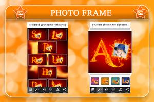 Fire Text Photo Frame captura de pantalla 1