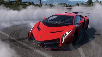 Supercar Lambo Veneno Drift Poster