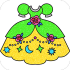 Glitter Dress Coloring Game biểu tượng