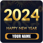 Happy New Year Name DP 2024-icoon