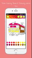 Drawing Coloring Trains Pro Plakat