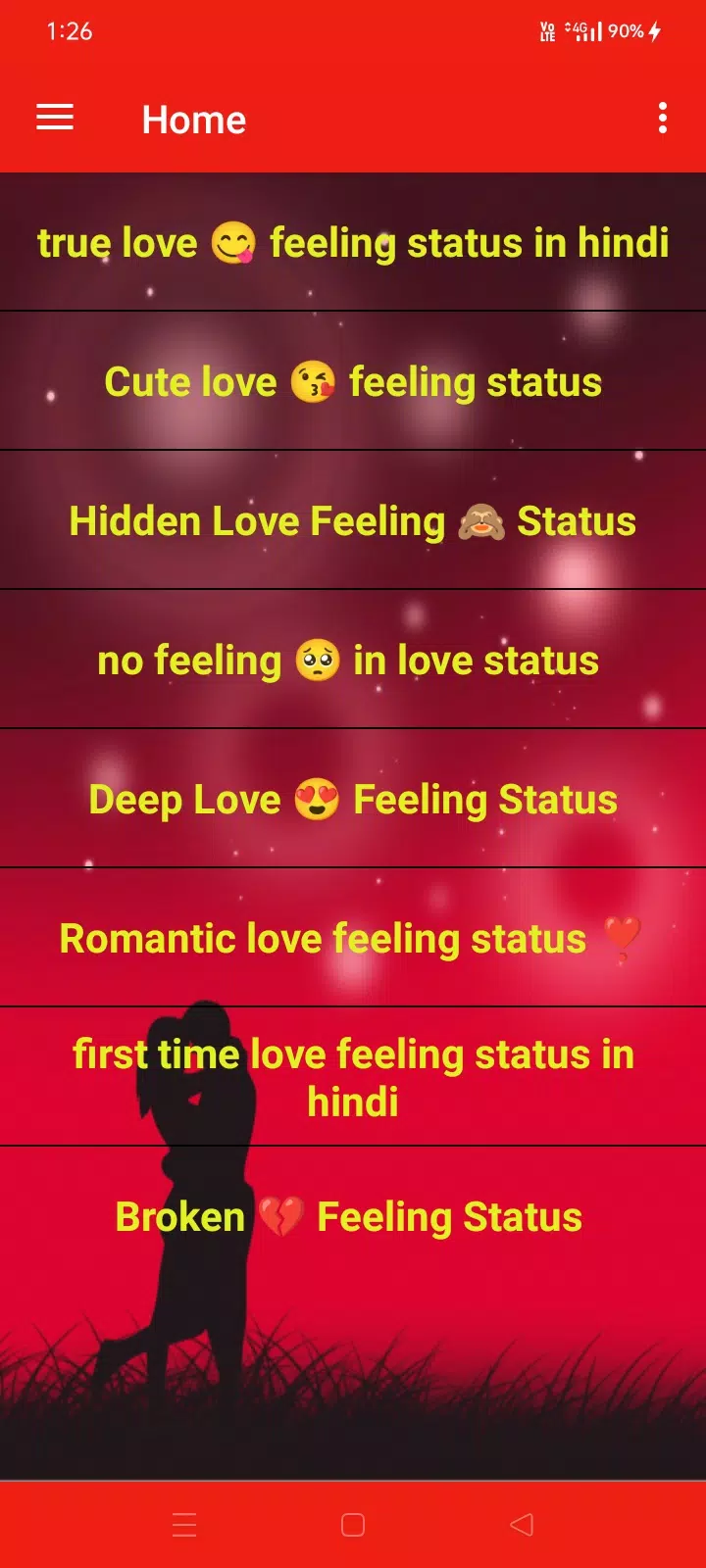 Hidden Love Feeling - Heart Touching Hindi Status APK for Android ...