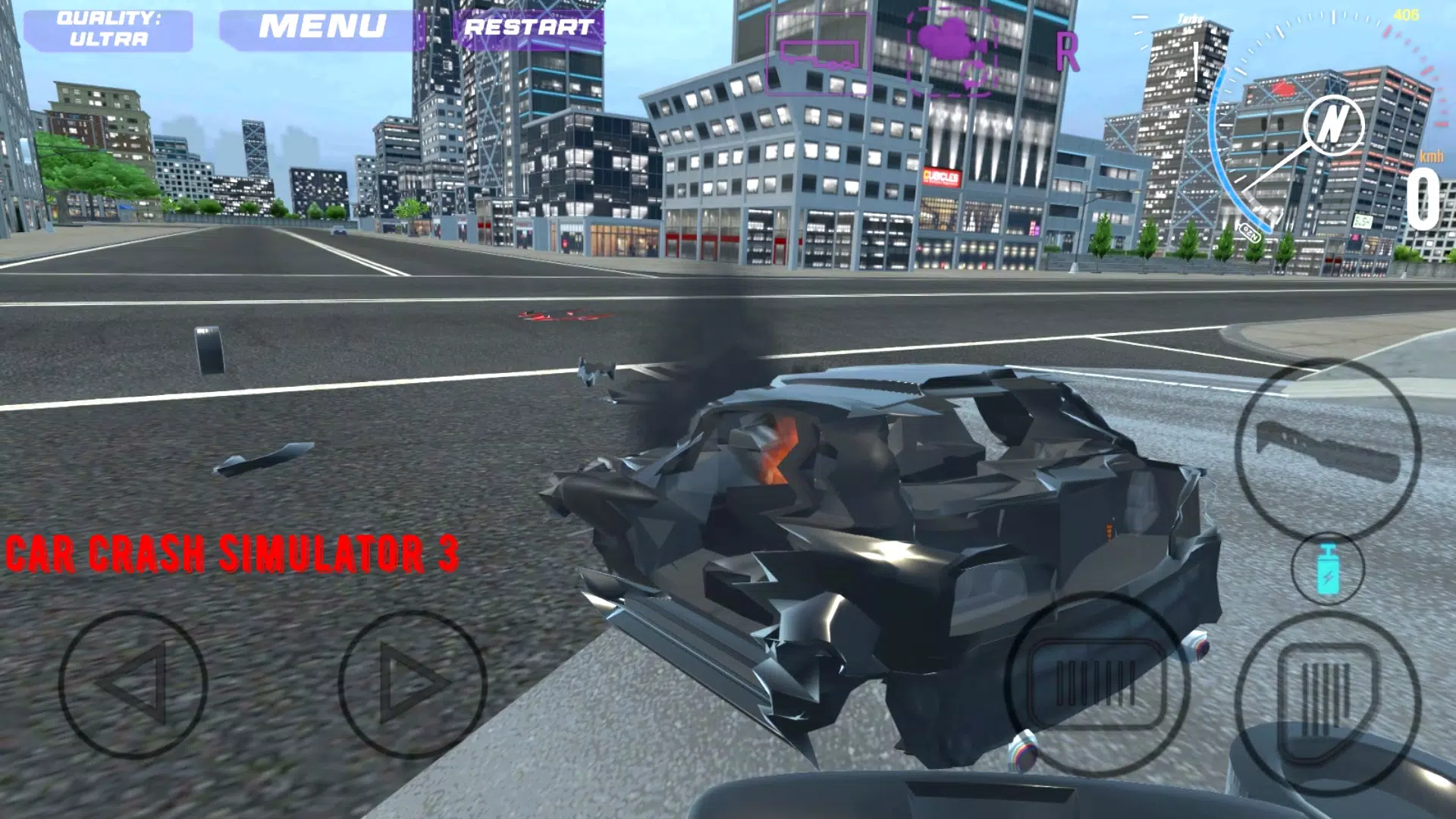 I made Car Crash Simulator for android. Update 3 added City Map. Download  link in comments. : r/Unity3D