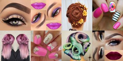 Makeup, Hairstyles, Nails Affiche