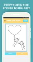 How to Draw Love Heart Easy Step by Step Offline capture d'écran 2