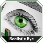 How to Draw Realistic Eye Step by Step Offline icône