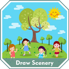 How to Draw Scenery for Kids Step by Step Offline icône
