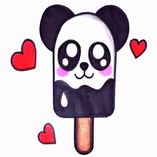 HOW TO DRAW A ICE CREAM PANDA EASY - HOW TO DRAW A PANDA KAWAII 