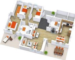 Planos de piso de la casa 3D captura de pantalla 2