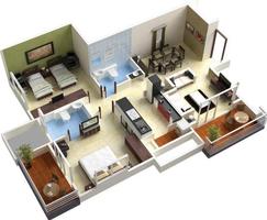 Planos de piso de la casa 3D captura de pantalla 3