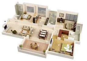 Plan domu 3D House plakat