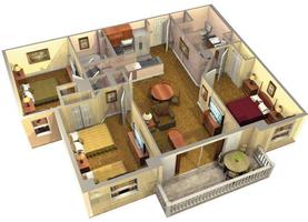 Plans d'étage de la maison 3D capture d'écran 2
