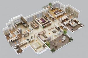 Plan d'étage de maison 3D capture d'écran 2