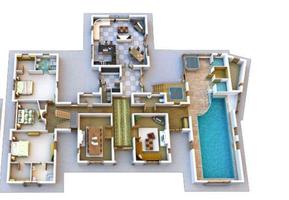 Plan d'étage de maison 3D capture d'écran 3