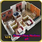 House Plan Modern 3D icon