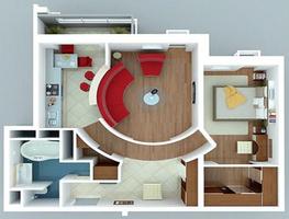 House Plan Modern 3D screenshot 1